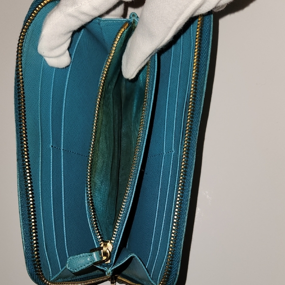 Prada Teal Blue Leather Wallet - Picture 5 of 11